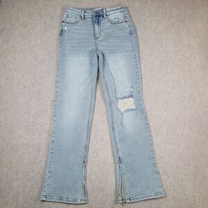 Judy Blue Jeans Womens Size 7/28 Adrian High Rise Slit Hem Straight Leg 28x30